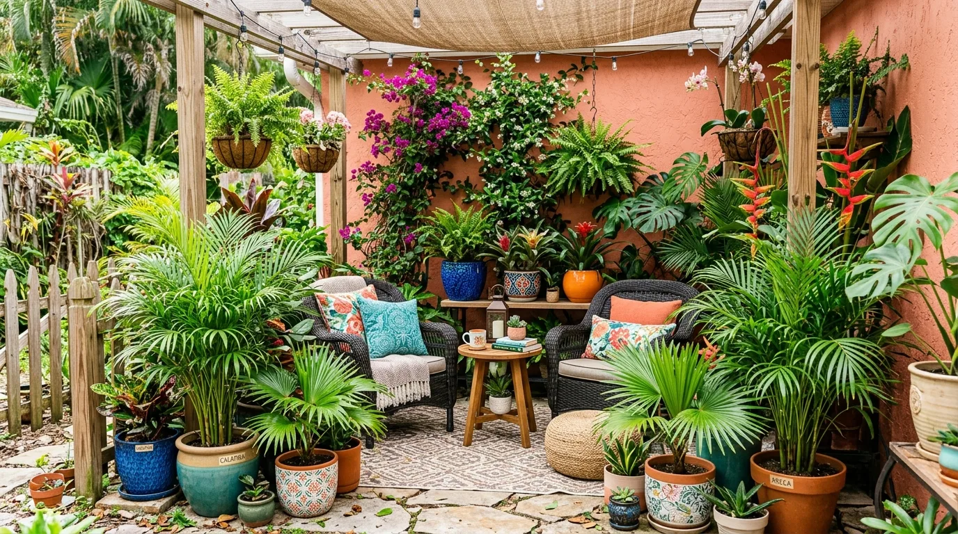 Stone With Tropical Planting